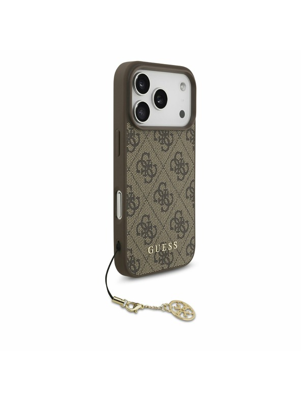 Guess Guess 4G Charm MagSafe Zadní Kryt pro iPhone 17 Pro Tone on Tone Brown