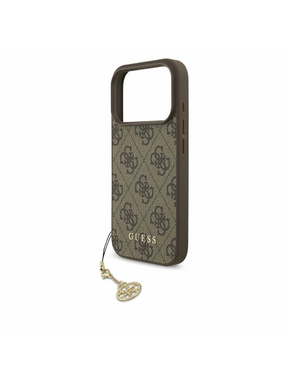 Guess Guess 4G Charm MagSafe Zadní Kryt pro iPhone 17 Pro Tone on Tone Brown