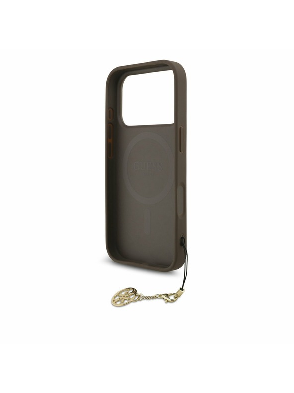 Guess Guess 4G Charm MagSafe Zadní Kryt pro iPhone 17 Pro Tone on Tone Brown