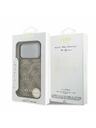 Guess Guess 4G Charm MagSafe Zadní Kryt pro iPhone 17 Pro Tone on Tone Brown