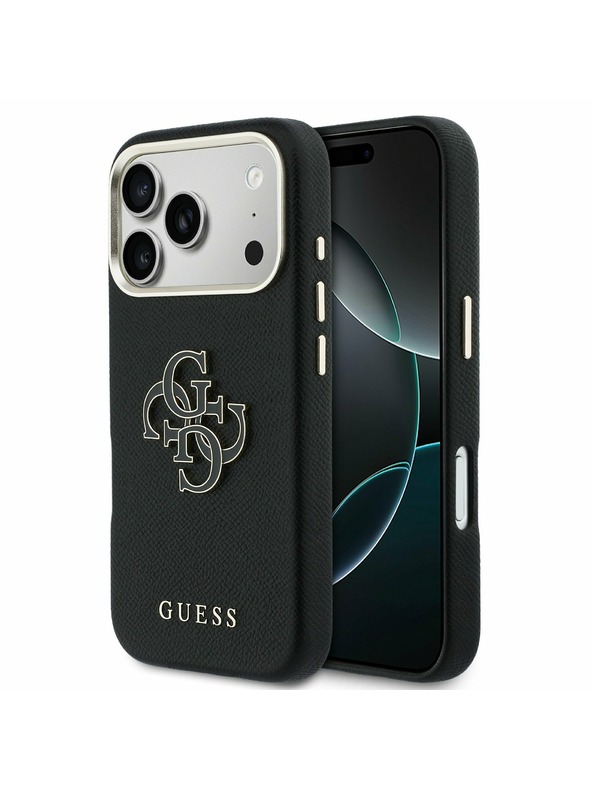 Guess Guess PU Resin Logo Zadní Kryt pro iPhone 17 Pro Black
