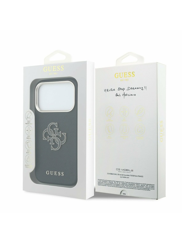 Guess Guess PU Resin Logo Zadní Kryt pro iPhone 17 Pro Black