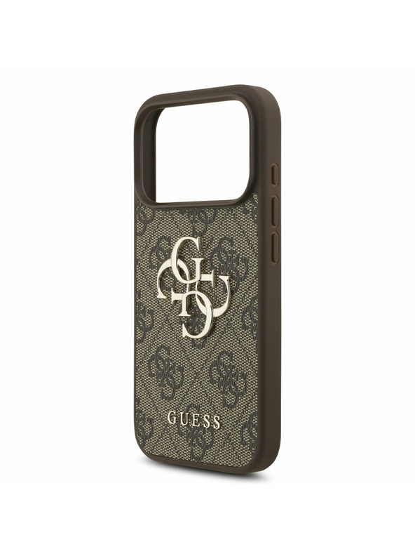 Guess Guess PU 4G Metal Logo Strap Zadní Kryt pro iPhone 17 Pro Brown