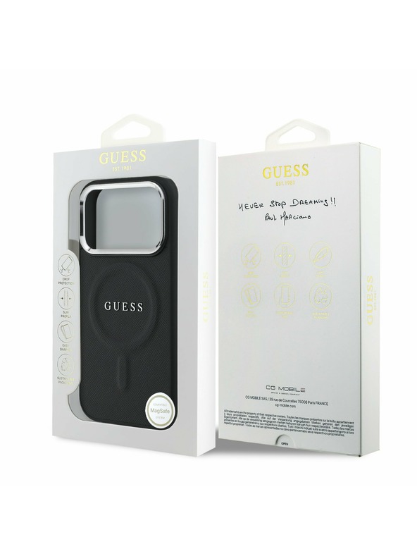 Guess Guess PU Saffiano MagSafe Zadní Kryt pro iPhone 17 Pro Black
