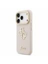 Guess Guess PU Grained 4G Logo Stand Camera Frame Zadní Kryt pro iPhone 17 Pro Pink