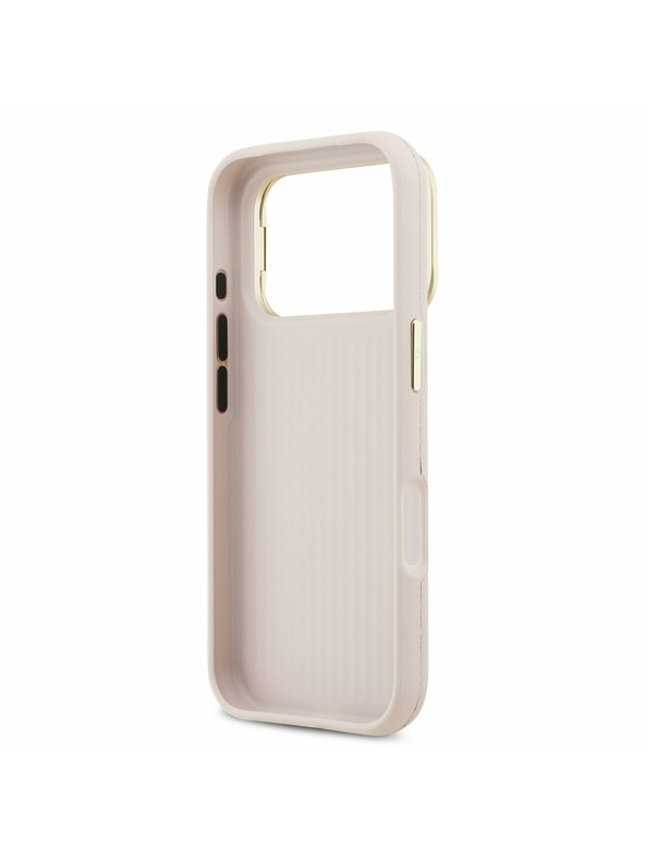 Guess Guess PU Grained 4G Logo Stand Camera Frame Zadní Kryt pro iPhone 17 Pro Pink