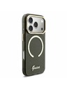 Guess Guess IML Glitter Script Strap MagSafe Zadní Kryt pro iPhone 17 Pro Black
