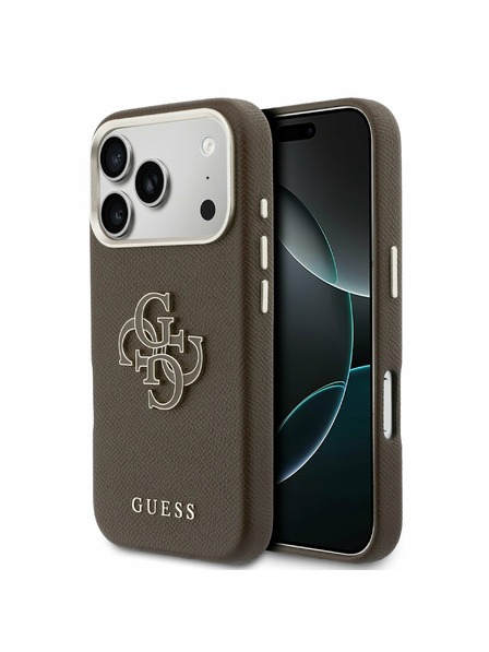 Guess Guess PU Resin Logo Zadní Kryt pro iPhone 17 Pro Brown