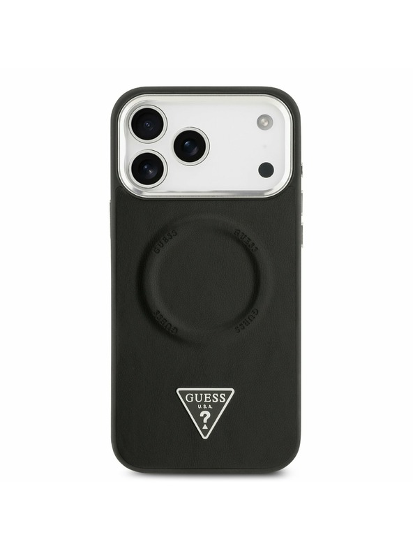 Guess Guess PU Leather Triangle Logo MagSafe Zadní Kryt pro iPhone 17 Pro Black