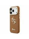 Guess Guess PU Grained 4G Logo Stand Camera Frame Zadní Kryt pro iPhone 17 Pro Brown