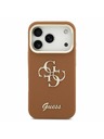 Guess Guess PU Grained 4G Logo Stand Camera Frame Zadní Kryt pro iPhone 17 Pro Brown