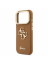 Guess Guess PU Grained 4G Logo Stand Camera Frame Zadní Kryt pro iPhone 17 Pro Brown
