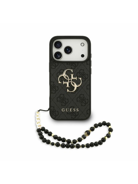 Guess Guess PU 4G Metal Logo Strap Zadní Kryt pro iPhone 17 Pro Black