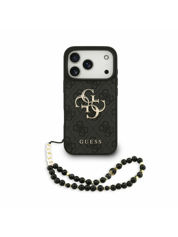 Guess Guess PU 4G Metal Logo Strap Zadní Kryt pro iPhone 17 Pro Black