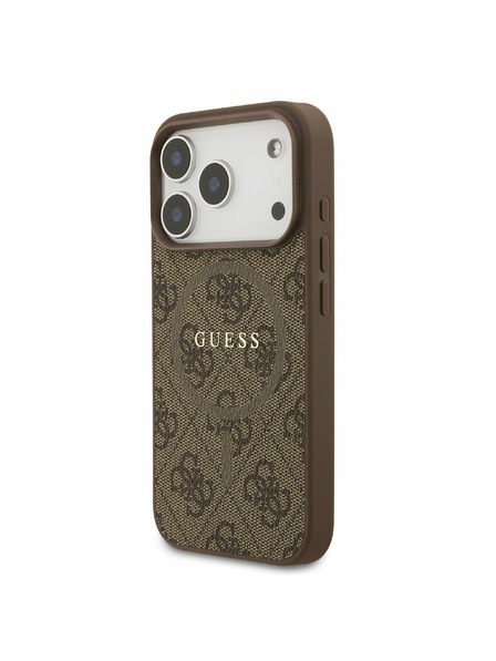 Guess Guess PU Leather 4G Colored Ring MagSafe Zadní Kryt pro iPhone 17 Pro Brown