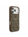 Guess Guess PU Leather 4G Colored Ring MagSafe Zadní Kryt pro iPhone 17 Pro Brown