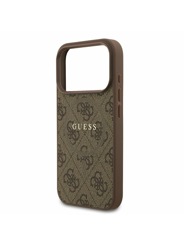 Guess Guess PU Leather 4G Colored Ring MagSafe Zadní Kryt pro iPhone 17 Pro Brown