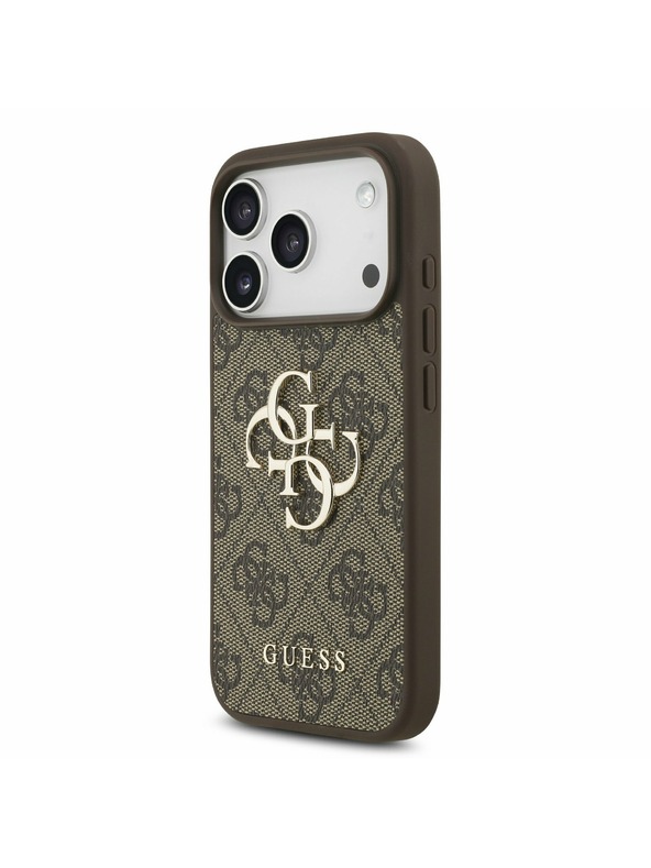 Guess Guess PU 4G Metal Logo Zadní Kryt pro iPhone 17 Pro Brown