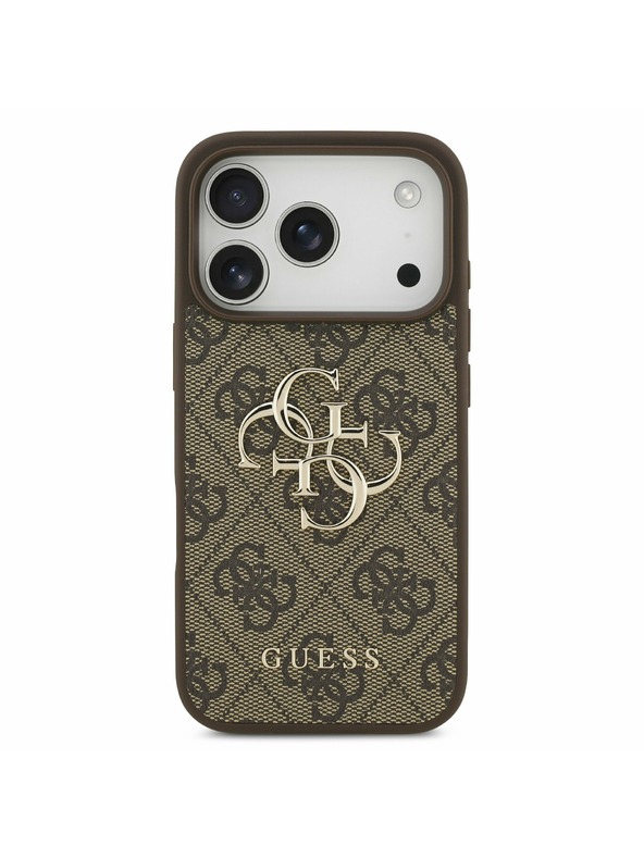 Guess Guess PU 4G Metal Logo Zadní Kryt pro iPhone 17 Pro Brown