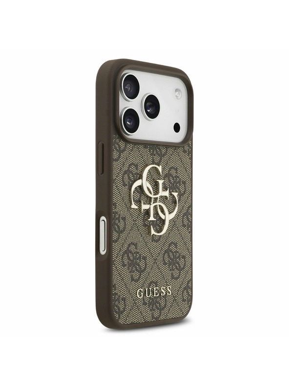 Guess Guess PU 4G Metal Logo Zadní Kryt pro iPhone 17 Pro Brown