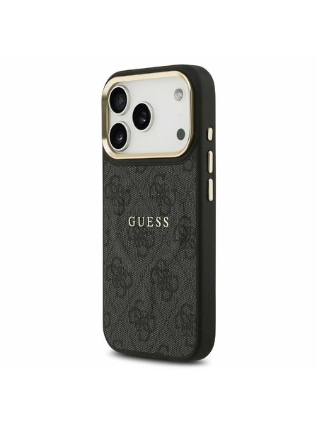 Guess Guess PU Leather 4G Gold Frame MagSafe Zadní Kryt pro iPhone 17 Pro Black