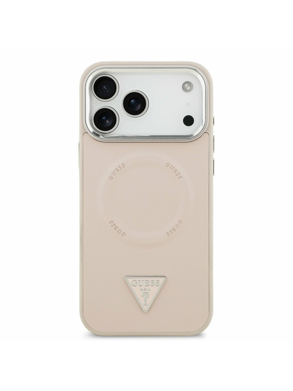Guess Guess PU Leather Triangle Logo MagSafe Zadní Kryt pro iPhone 17 Pro Pink