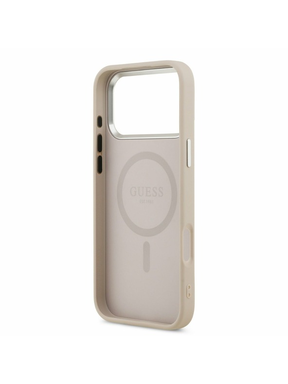 Guess Guess PU Leather Triangle Logo MagSafe Zadní Kryt pro iPhone 17 Pro Pink
