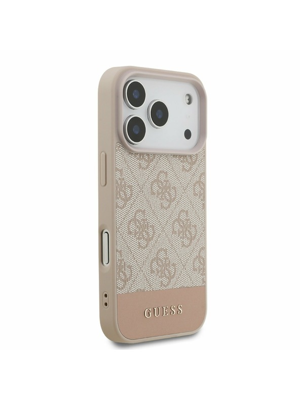 Guess Guess PU 4G Stripe Zadní Kryt pro iPhone 17 Pro Pink
