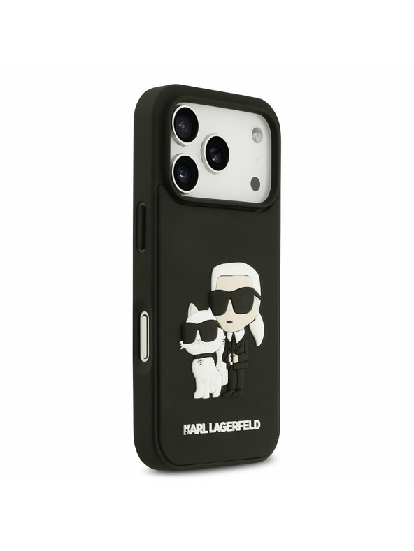 Karl Lagerfeld Karl Lagerfeld 3D Rubber Karl and Choupette Zadní Kryt pro iPhone 17 Pro Black