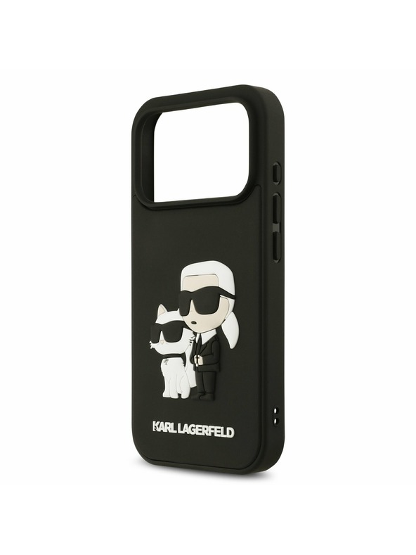 Karl Lagerfeld Karl Lagerfeld 3D Rubber Karl and Choupette Zadní Kryt pro iPhone 17 Pro Black