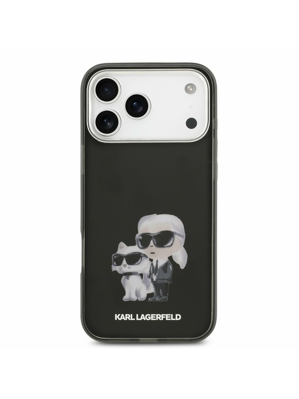 Karl Lagerfeld Karl Lagerfeld IML Aquarelle Karl and Choupette Zadní Kryt pro iPhone 17 Pro Black