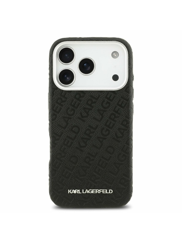 Karl Lagerfeld Karl Lagerfeld Grained PU Repeated Logo MagSafe Zadní Kryt pro iPhone 17 Pro Black