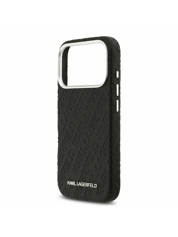 Karl Lagerfeld Karl Lagerfeld Grained PU Repeated Logo MagSafe Zadní Kryt pro iPhone 17 Pro Black