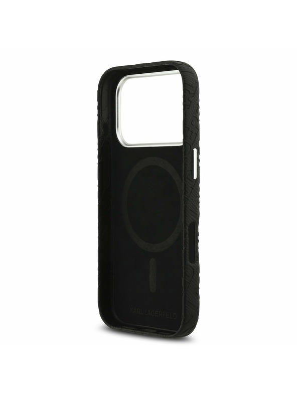 Karl Lagerfeld Karl Lagerfeld Grained PU Repeated Logo MagSafe Zadní Kryt pro iPhone 17 Pro Black