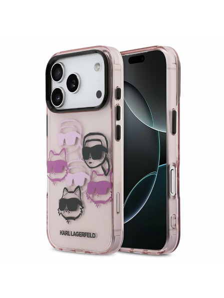 Karl Lagerfeld Karl Lagerfeld IML Multi K&CH Heads Zadní Kryt pro iPhone 17 Pro Pink