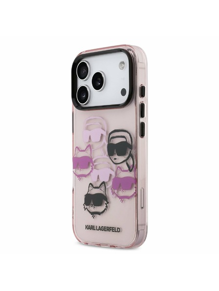 Karl Lagerfeld Karl Lagerfeld IML Multi K&CH Heads Zadní Kryt pro iPhone 17 Pro Pink