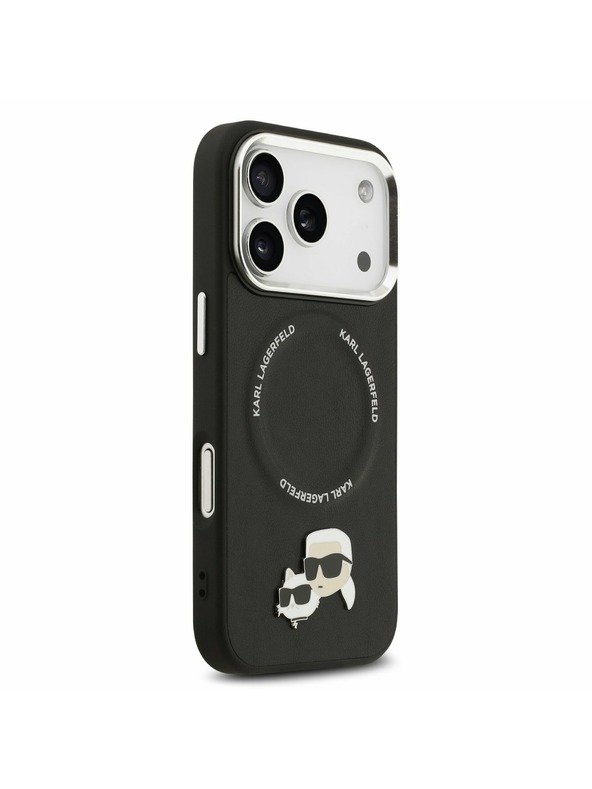 Karl Lagerfeld Karl Lagerfeld PU Karl and Choupette Heads Pins MagSafe Zadní Kryt pro iPhone 17 Pro Black