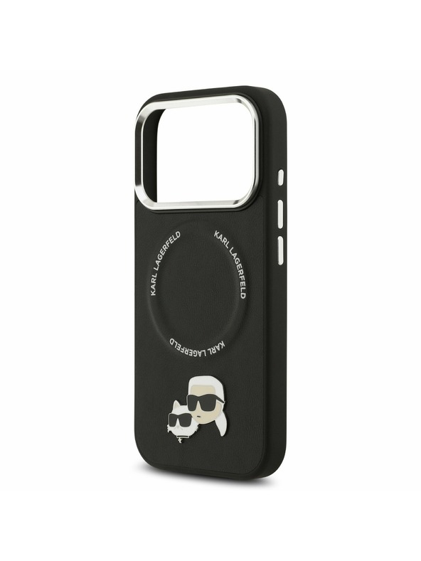 Karl Lagerfeld Karl Lagerfeld PU Karl and Choupette Heads Pins MagSafe Zadní Kryt pro iPhone 17 Pro Black