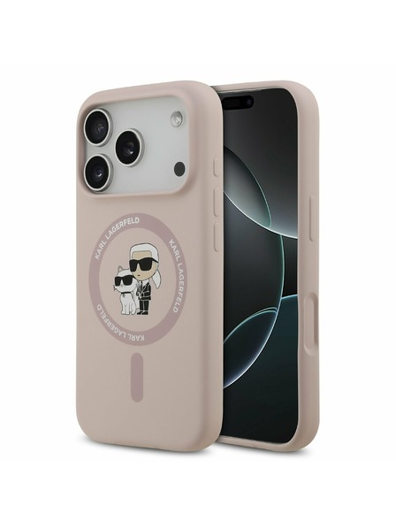Karl Lagerfeld Karl Lagerfeld Liquid Silicone Karl and Choupette MagSafe Zadní Kryt pro iPhone 17 Pro Pink