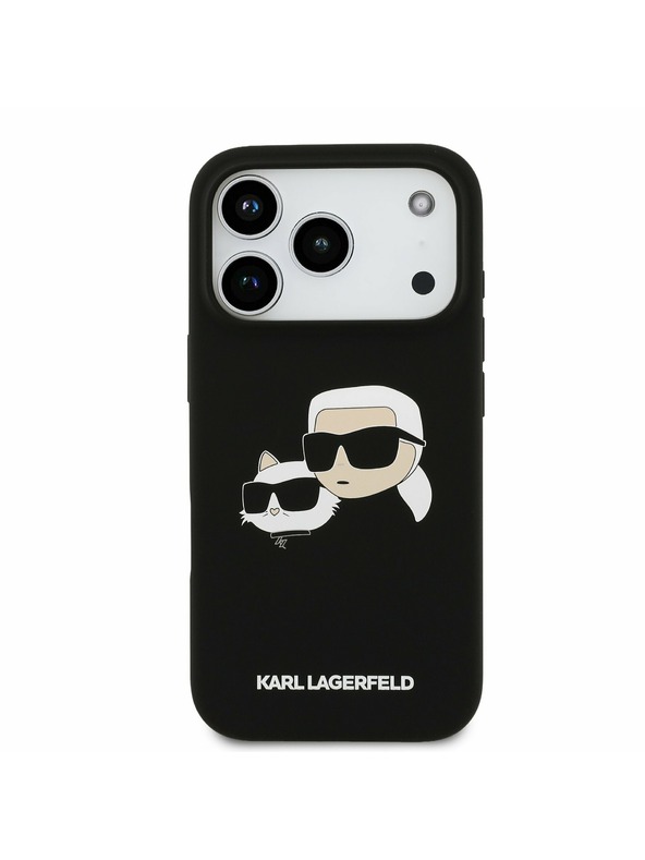Karl Lagerfeld Karl Lagerfeld Liquid Silicone Double Heads MagSafe Zadní Kryt pro iPhone 17 Pro Black