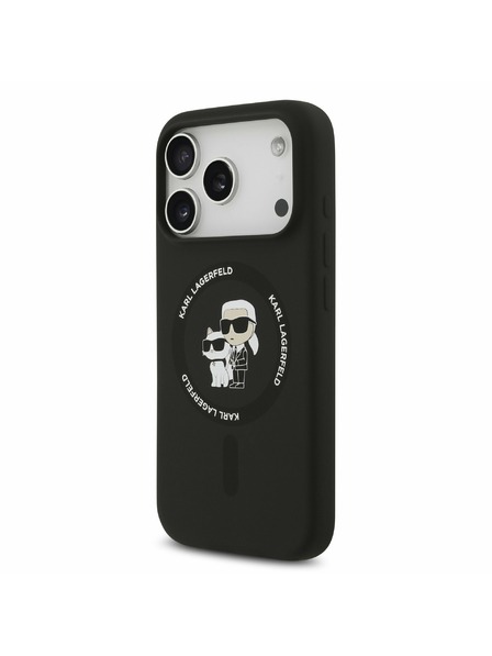 Karl Lagerfeld Karl Lagerfeld Liquid Silicone Karl and Choupette MagSafe Zadní Kryt pro iPhone 17 Pro Black