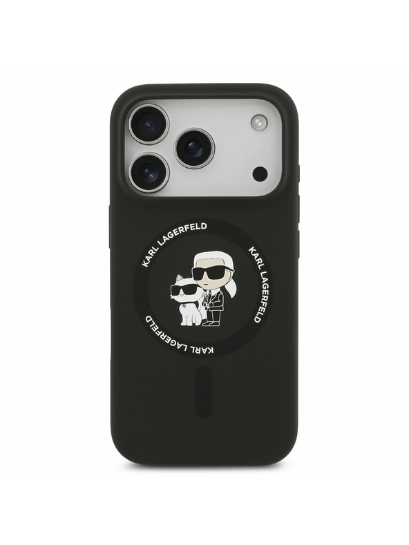 Karl Lagerfeld Karl Lagerfeld Liquid Silicone Karl and Choupette MagSafe Zadní Kryt pro iPhone 17 Pro Black