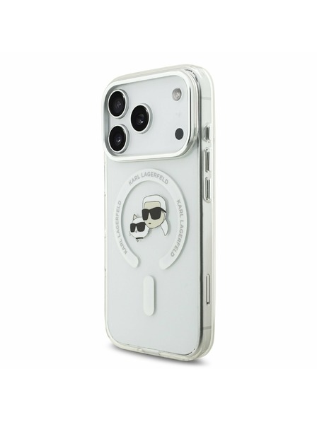 Karl Lagerfeld Karl Lagerfeld IML K&CH Heads Metal Frame MagSafe Zadní Kryt pro iPhone 17 Pro Transparent