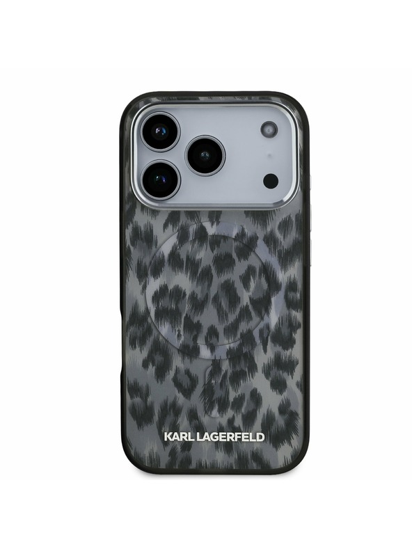 Karl Lagerfeld Karl Lagerfeld IML Leopard MagSafe Zadní Kryt pro iPhone 17 Pro Grey