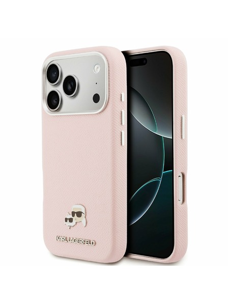 Karl Lagerfeld Karl Lagerfeld PU Karl and Choupette Heads Pins MagSafe Zadní Kryt pro iPhone 17 Pro Pink