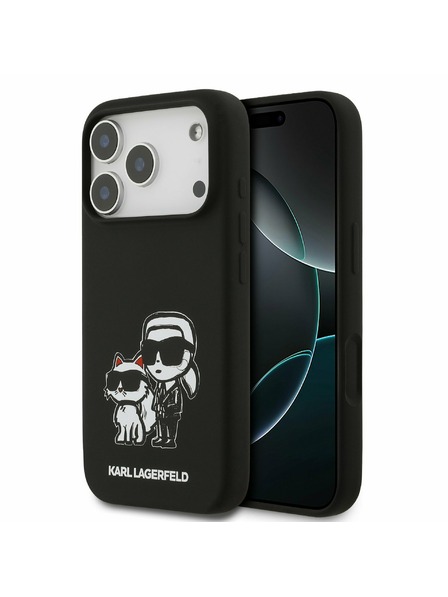 Karl Lagerfeld Karl Lagerfeld Liquid Silicone K&CH Sketch MagSafe Zadní Kryt pro iPhone 17 Pro Black