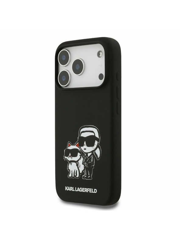 Karl Lagerfeld Karl Lagerfeld Liquid Silicone K&CH Sketch MagSafe Zadní Kryt pro iPhone 17 Pro Black