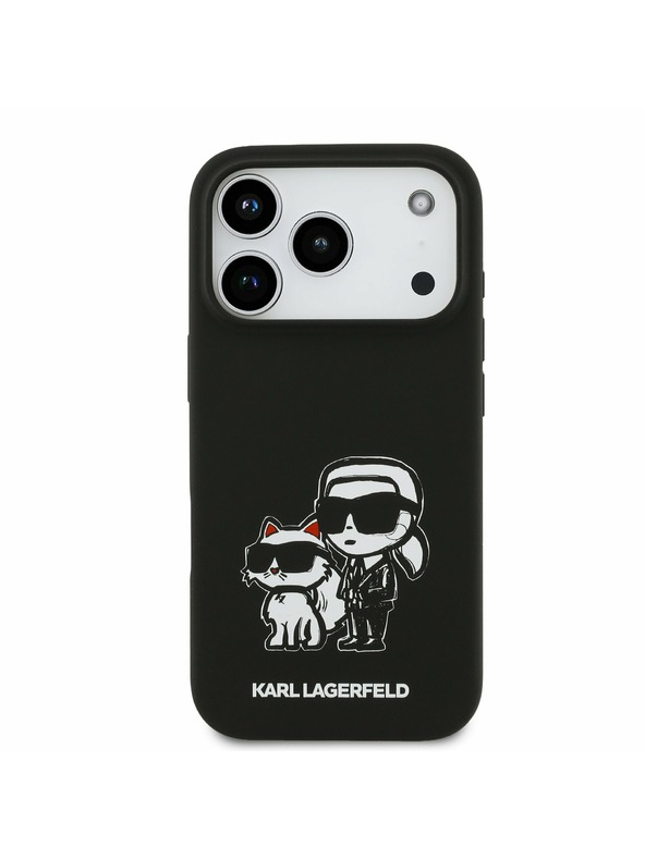 Karl Lagerfeld Karl Lagerfeld Liquid Silicone K&CH Sketch MagSafe Zadní Kryt pro iPhone 17 Pro Black