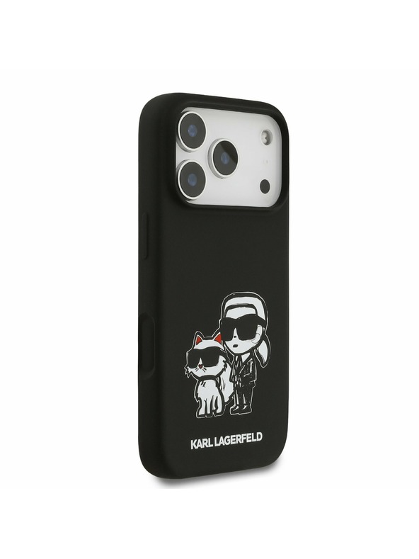 Karl Lagerfeld Karl Lagerfeld Liquid Silicone K&CH Sketch MagSafe Zadní Kryt pro iPhone 17 Pro Black