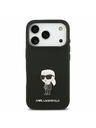 Karl Lagerfeld Karl Lagerfeld Liquid Silicone Metal Ikonik Zadní Kryt pro iPhone 17 Pro Black